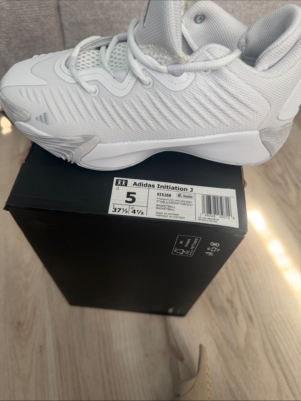 adidas Kids White Basketball Sneakers